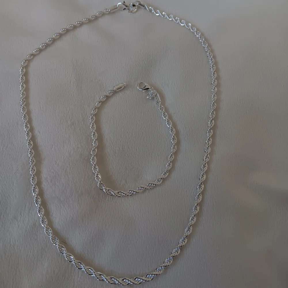 Necklace set bracelet Sterling Silver 925 Stampedqĺ
